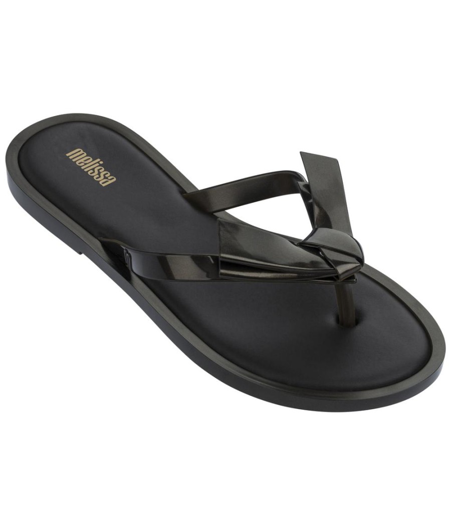 COMBINA black flat crab sandals for woman 