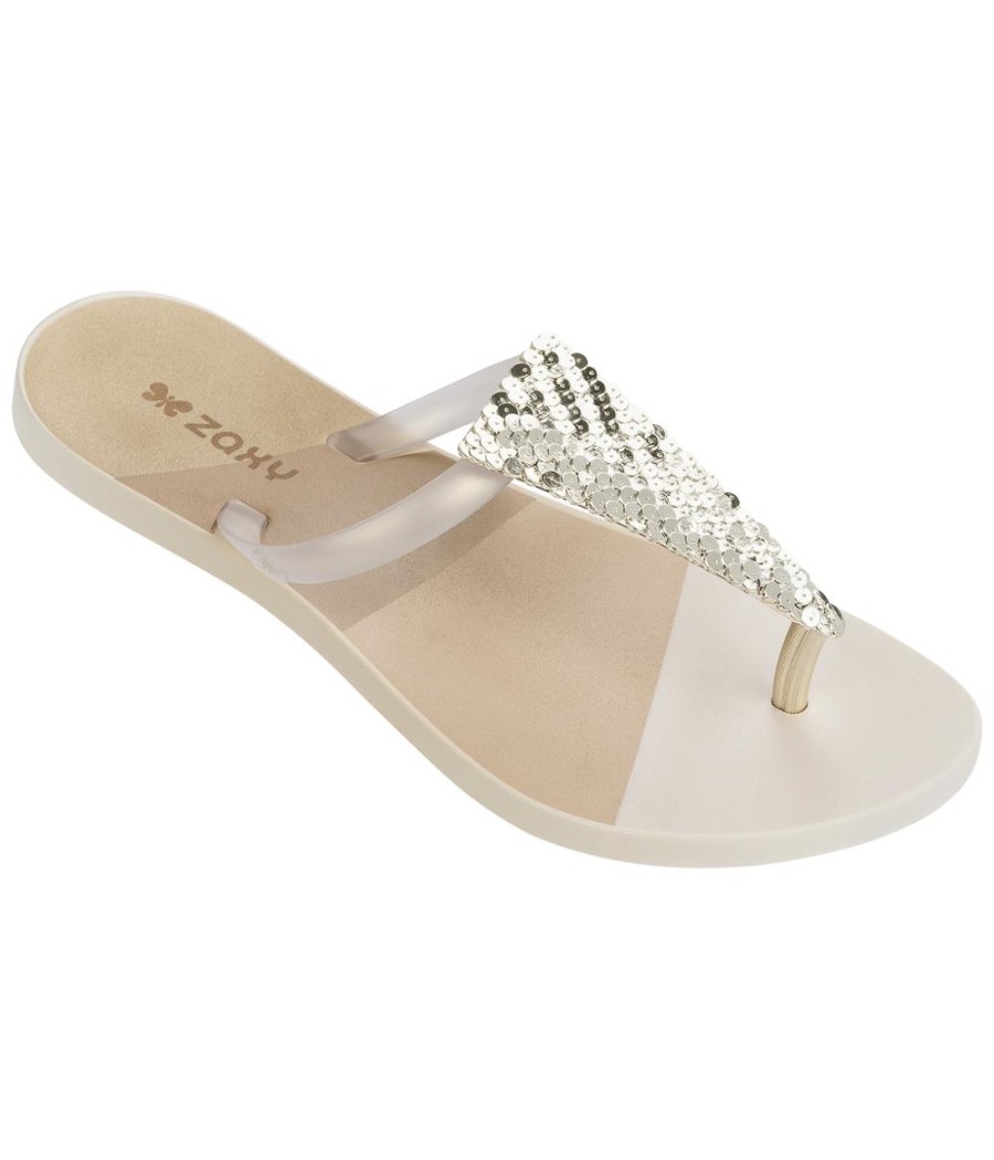 CLASS EASY beige flat finger sandals for woman 